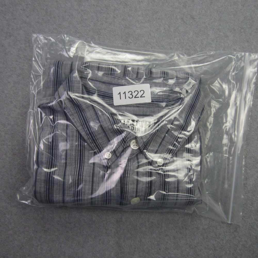 Duluth Shirt Mens Large Gray Relaxed Fit Untucked Striped Button Down SS - Picture 14 of 14